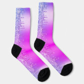 Glitzer Funkelnd Lila rosa Neonsocken Socken (Rechts)
