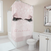 Glitzer Funkelnd Makeup Prinzessin Rosa Name Auge  Duschvorhang (Beispiel)