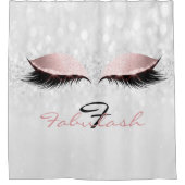 Glitzer Funkelnd Monogramm Name Grau Pink Girl Las Duschvorhang (Vorderseite)
