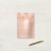 Glitzer Funkelnd Rosa Rose Gold Pulver Weißglanz Post-it Klebezettel (Auf Schreibtisch)