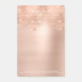 Glitzer Funkelnd Rosa Rose Gold Pulver Weißglanz Post-it Klebezettel (Vorderseite)