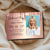 Glitzer Funkelnd Rose Gold Rente Party Einladung