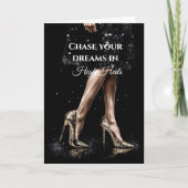 Glitzer funkelnde Schuhe High Heels schwarzes Klei Karte (Vorderseite)