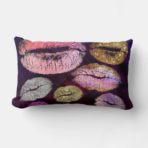 Glitzer Funkelnder Kuss Lippen Schönheit Make-up T Lendenkissen