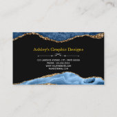 Glitzer für Agate Navy und Gold Imitats Visitenkarte (Rückseite)