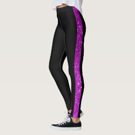 Glitzer für benutzerdefinierte Textseiten Schwarz Leggings