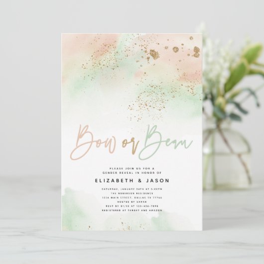 Glitzer für das männliche oder weibliche Geschlech Einladung (Stehend Vorderseite)