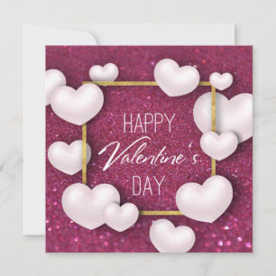Glitzer für das "Weiße Herz des Valentinstag" - Ka Feiertagskarte