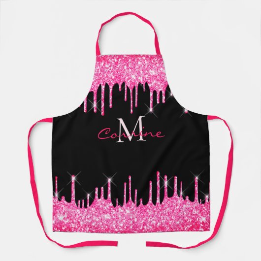 Glitzer für die Hot-Pink-Driving-Funktion in Monog Schürze (Vorderseite)
