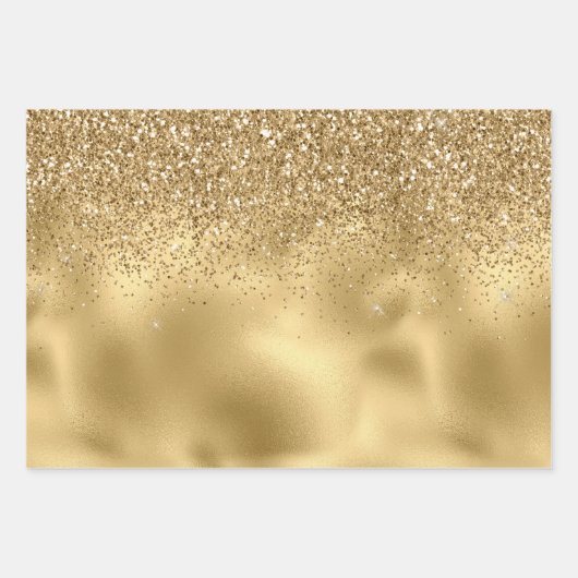 Glitzer für Goldmakrelen-Imitat Geschenkpapier Set (Vorderseite)