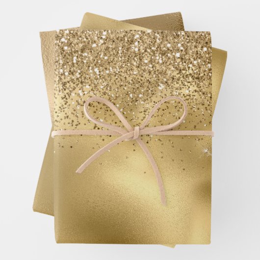 Glitzer für Goldmakrelen-Imitat Geschenkpapier Set (Beispiel)