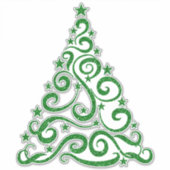 Glitzer für grüne Imitate | Weihnachtswirbel Aufkleber (Vorderseite)