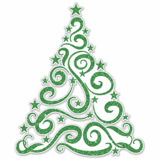 Glitzer für grüne Imitate | Weihnachtswirbel Aufkleber (Vorderseite)