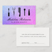 Glitzer für Haarpflege und Makeup Terminkarte (Vorne/Hinten)