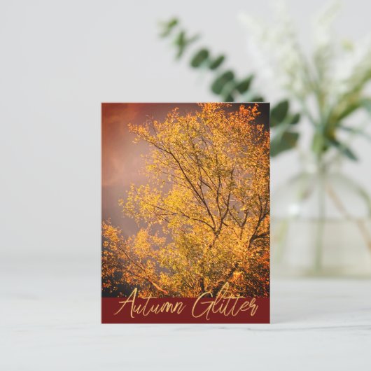 Glitzer für Herbst Postkarte (Stehend Vorderseite)