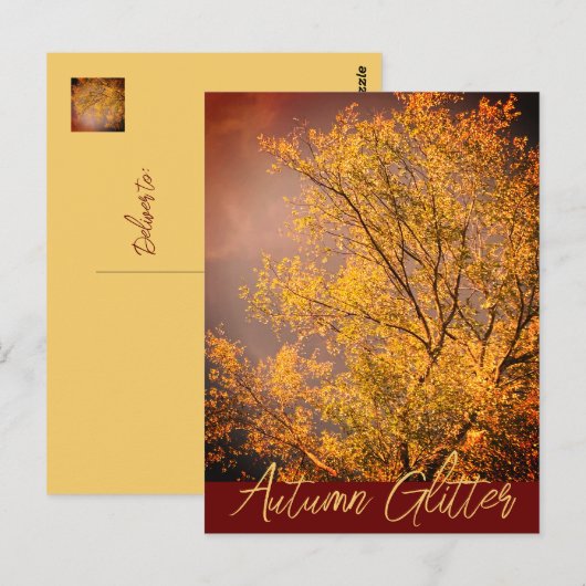 Glitzer für Herbst Postkarte (Vorne/Hinten)