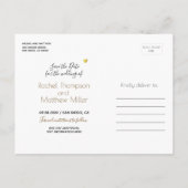 Glitzer für Hochzeiten + Initialen Save the Date a Ankündigungspostkarte (Rückseite)