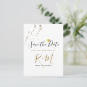 Glitzer für Hochzeiten + Initialen Save the Date a Ankündigungspostkarte (Stehend Vorderseite)