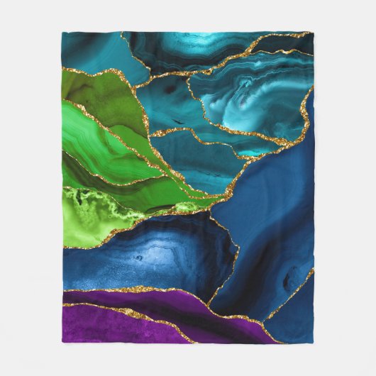 Glitzer für Imitate mit blauer, Lila und grüner Pf Fleecedecke (Vorderseite)