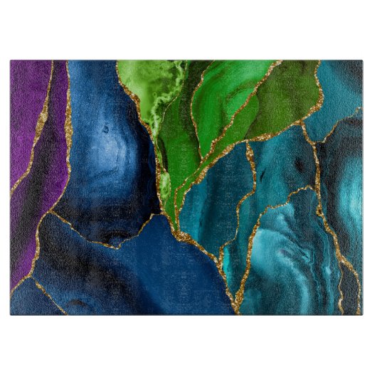 Glitzer für Imitate mit blauer, Lila und grüner Pf Schneidebrett (Vorderseite)