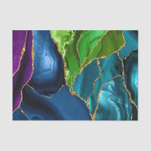 Glitzer für Imitate mit blauer, Lila und grüner Pf Seidenpapier (Vorderseite)