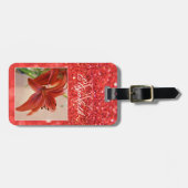 Glitzer für Korallen Initial Monogram Custom Lily Gepäckanhänger (Vorderseite horizontal)