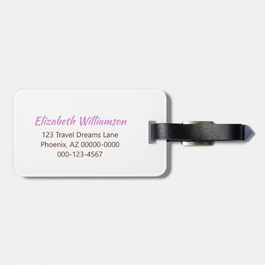 Glitzer für Korallen Initial Monogram Custom Lily  Gepäckanhänger (Rückseite horizontal)