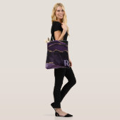 Glitzer für lila Agate-Imitat Benutzerdefiniertes  Tasche (Am Model)