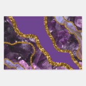 Glitzer für lila und Gold-Agate-Geode Geschenkpapier Set (Vorderseite 2)