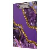 Glitzer für lila und Gold-Agate-Geode Klemmbrett (Links)