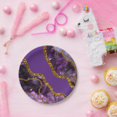 Glitzer für lila und Gold-Agate-Geode Pappteller (Party)