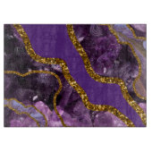 Glitzer für lila und Gold-Agate-Geode Schneidebrett (Vorderseite)