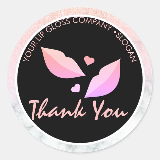 Glitzer für Lip-Gloss-Firmenlogos - Marmor-Logo Runder Aufkleber (Vorderseite)