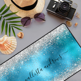 Glitzer für niedlich-blaue Imitate Schreibtischunterlage