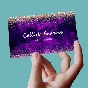 Glitzer für niedliche dunkle lila Imitate Magnetische Visitenkarte