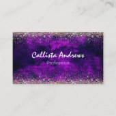 Glitzer für niedliche dunkle lila Imitate Visitenkarte (Vorderseite)
