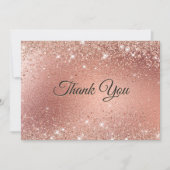 Glitzer für niedliche Rose Imitate Dankeskarte (Vorderseite)
