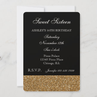 Glitzer für Schwarze und Gold-Imitate Einladung