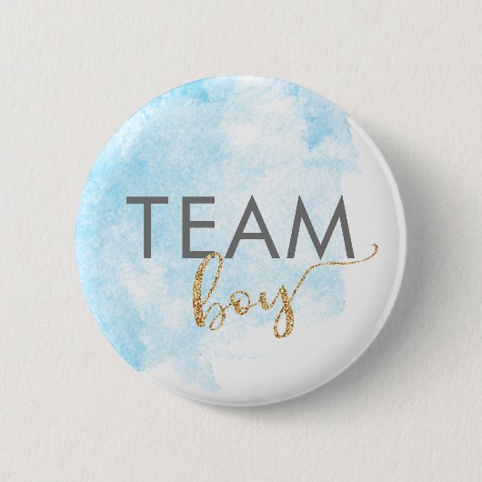 Glitzer für Team Boy Blue Watercolor Button (Vorderseite)
