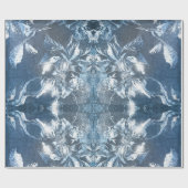 Glitzer für Vintages blaues Blumenmotiv Geschenkpapier (Flach)