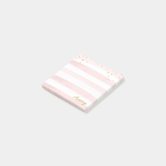 Glitzer für Wasserfarben Rosa Streifen Post-it Klebezettel (angewinkelt)