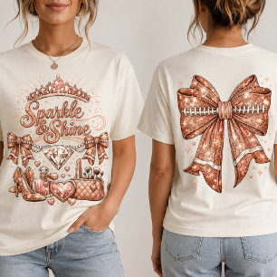 Glitzer-Fußball-Schleife Roségold Rosa Glanz Tri-Blend Shirt