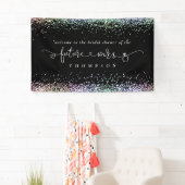 Glitzer Future Frau Welcome Brautparty Black Banner (Insitu)