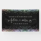 Glitzer Future Frau Welcome Brautparty Black Banner (Horizontal)