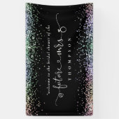 Glitzer Future Frau Welcome Brautparty Black Banner (Vertikal)