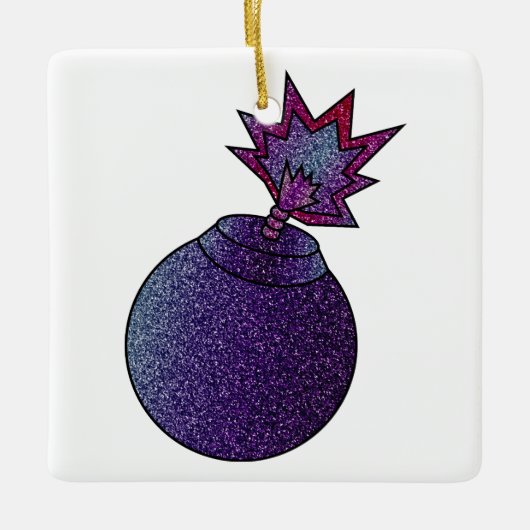 Glitzer Galaxy Bomb Keramikornament (Vorderseite)