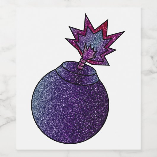 Glitzer Galaxy Bomb Weinetikett (Einzelnes Label)