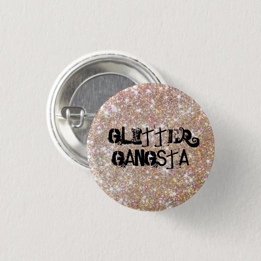 Glitzer Gangsta Button (Vorne & Hinten)