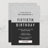 Glitzer Geburtstagsparty Einladung (Vorne/Hinten)