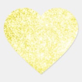 Glitzer gelb Herz-Aufkleber (Vorderseite)